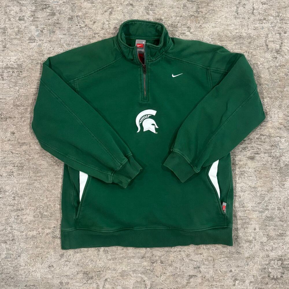 Vintage Nike Team Michigan State Spartans Quarter Zip Pullover Men’s Small